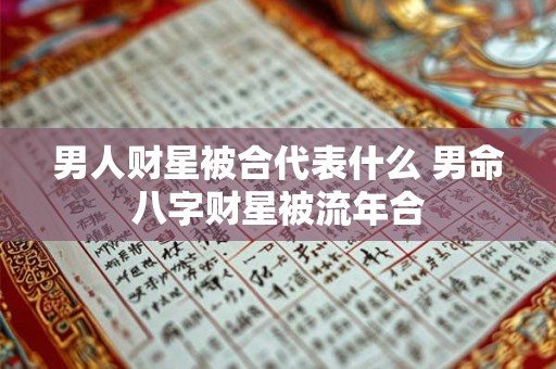 男人财星被合代表什么 男命八字财星被流年合