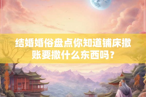 结婚婚俗盘点你知道铺床撒账要撒什么东西吗? 结婚婚俗盘点你知道铺床撒账要撒什么东西吗?