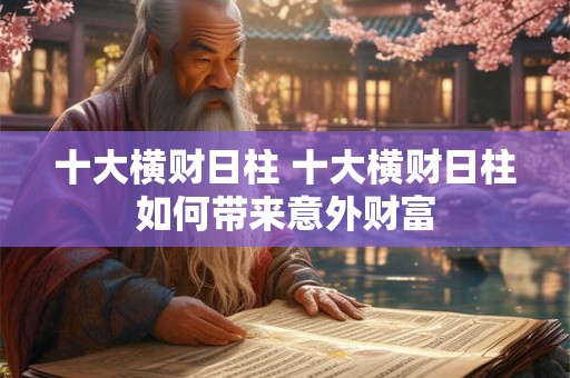 十大横财日柱 十大横财日柱如何带来意外财富