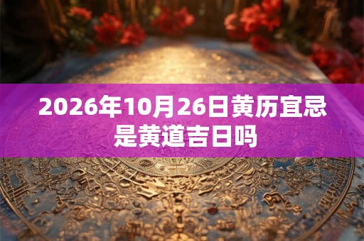 2026年10月26日黄历宜忌 是黄道吉日吗