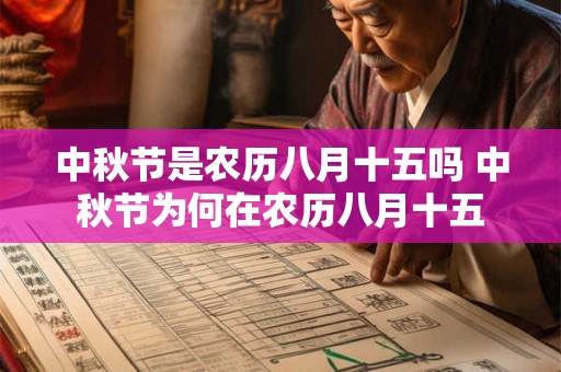 中秋节是农历八月十五吗 中秋节为何在农历八月十五