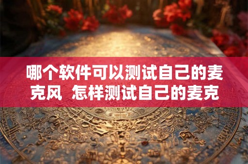 哪个软件可以测试自己的麦克风  怎样测试自己的麦克风