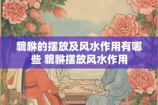貔貅的摆放及风水作用有哪些 貔貅摆放风水作用