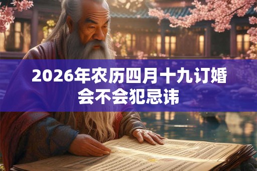 2026年农历四月十九订婚会不会犯忌讳