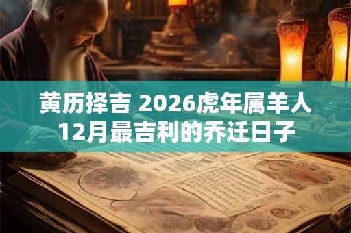 黄历择吉 2026虎年属羊人12月最吉利的乔迁日子