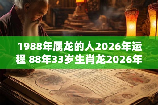 1988年属龙的人2026年运程 88年33岁生肖龙2026年运势