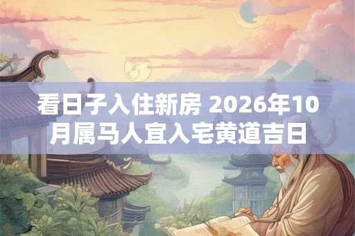 看日子入住新房 2026年10月属马人宜入宅黄道吉日