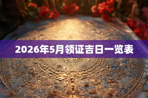 2026年5月领证吉日一览表