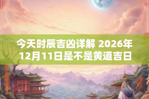 今天时辰吉凶详解 2026年12月11日是不是黄道吉日 今天时辰吉凶详解 2026年12月11日是不是黄道吉日
