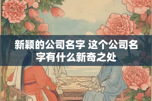 新颖的公司名字 这个公司名字有什么新奇之处