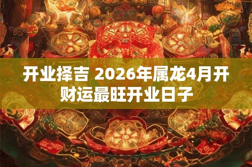 开业择吉 2026年属龙4月开财运最旺开业日子