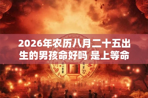 2026年农历八月二十五出生的男孩命好吗 是上等命吗