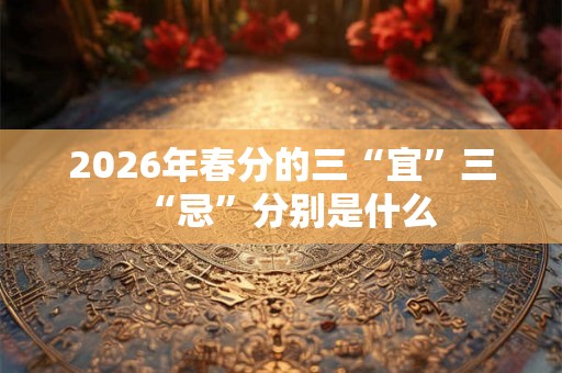 2026年春分的三“宜”三“忌”分别是什么