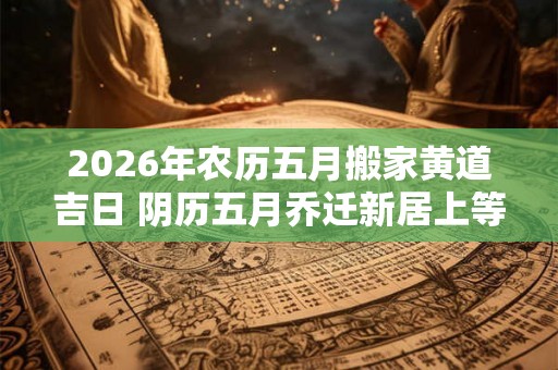 2026年农历五月搬家黄道吉日 阴历五月乔迁新居上等吉日