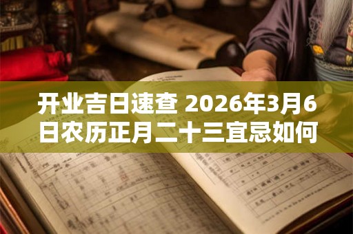 开业吉日速查 2026年3月6日农历正月二十三宜忌如何