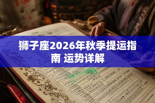 狮子座2026年秋季提运指南 运势详解 狮子座2026年秋季提运指南 运势详解