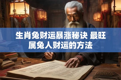 生肖兔财运暴涨秘诀 最旺属兔人财运的方法