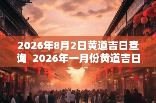 2026年8月2日黄道吉日查询  2026年一月份黄道吉日