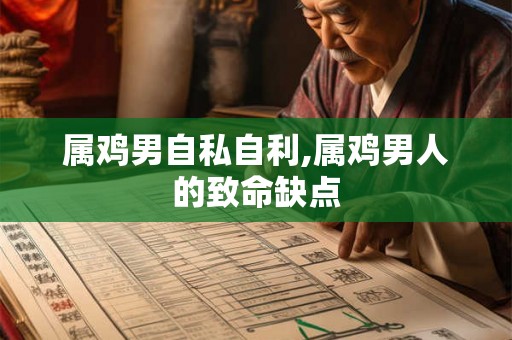 属鸡男自私自利,属鸡男人的致命缺点