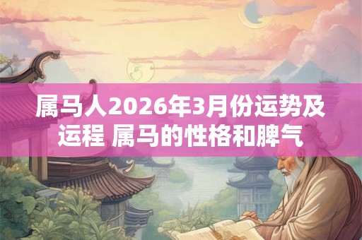 属马人2026年3月份运势及运程 属马的性格和脾气