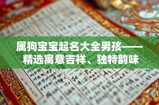 属狗宝宝起名大全男孩—— 精选寓意吉祥、独特韵味的名字