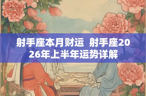 射手座本月财运  射手座2026年上半年运势详解