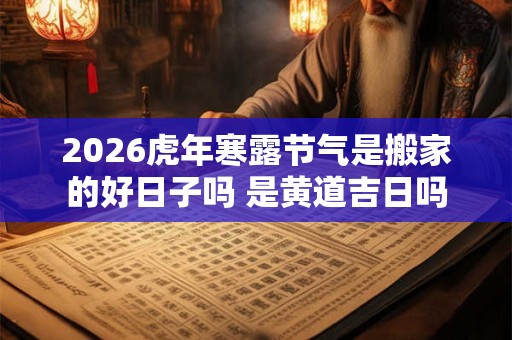 2026虎年寒露节气是搬家的好日子吗 是黄道吉日吗