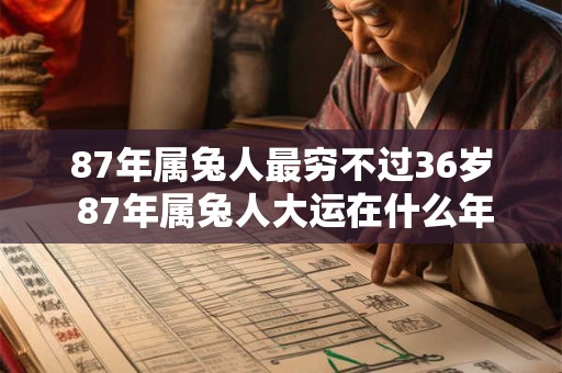 87年属兔人最穷不过36岁 87年属兔人大运在什么年
