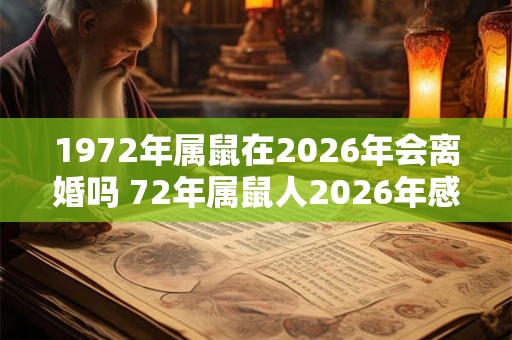 1972年属鼠在2026年会离婚吗 72年属鼠人2026年感情运势表现