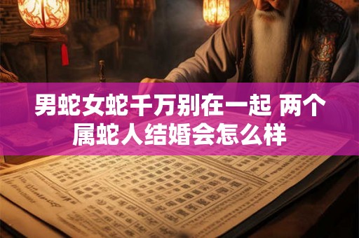 男蛇女蛇千万别在一起 两个属蛇人结婚会怎么样