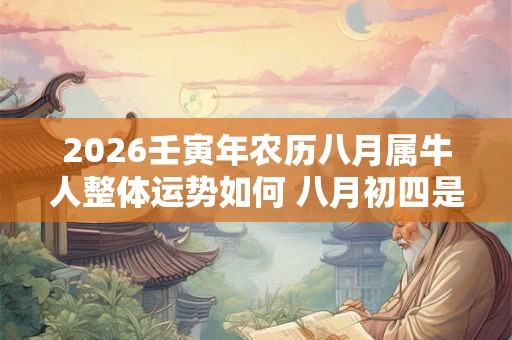 2026壬寅年农历八月属牛人整体运势如何 八月初四是吉日不