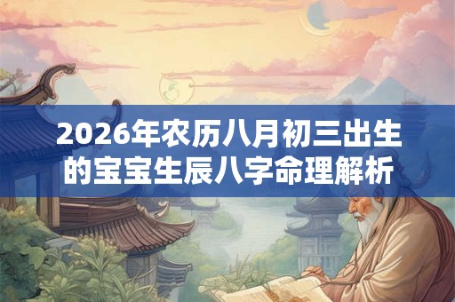 2026年农历八月初三出生的宝宝生辰八字命理解析