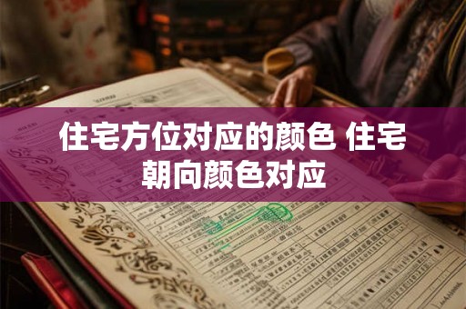 住宅方位对应的颜色 住宅朝向颜色对应