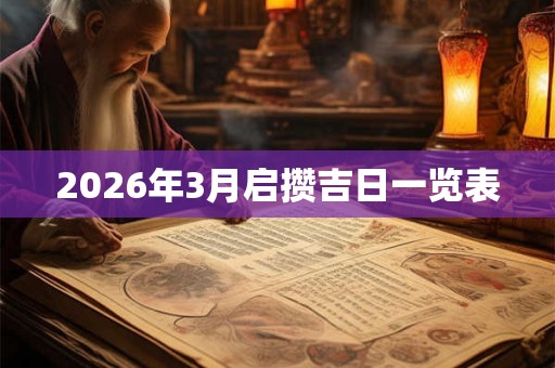 2026年3月启攒吉日一览表 2026年3月启攒吉日一览表
