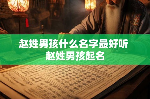 赵姓男孩什么名字最好听 赵姓男孩起名