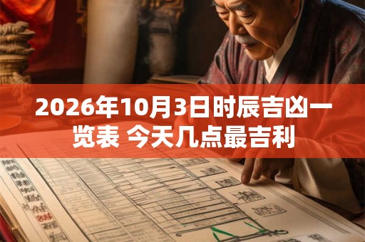 2026年10月3日时辰吉凶一览表 今天几点最吉利 2026年10月3日时辰吉凶一览表 今天几点最吉利