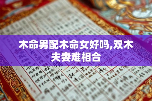 木命男配木命女好吗,双木夫妻难相合