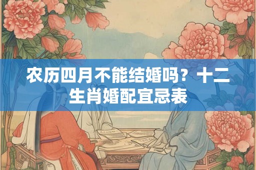 农历四月不能结婚吗？十二生肖婚配宜忌表