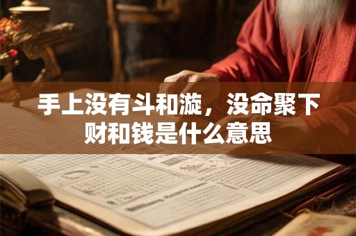 手上没有斗和漩，没命聚下财和钱是什么意思