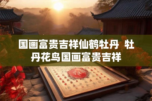 国画富贵吉祥仙鹤牡丹  牡丹花鸟国画富贵吉祥
