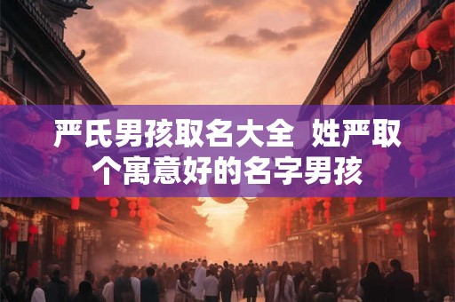 严氏男孩取名大全  姓严取个寓意好的名字男孩