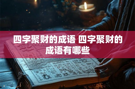 四字聚财的成语 四字聚财的成语有哪些