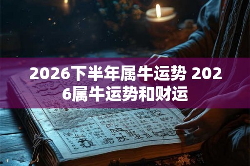 2026下半年属牛运势 2026属牛运势和财运