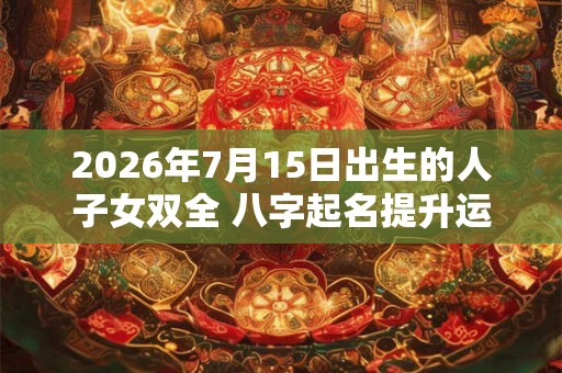 2026年7月15日出生的人子女双全 八字起名提升运势 2026年7月15日出生的人子女双全 八字起名提升运势