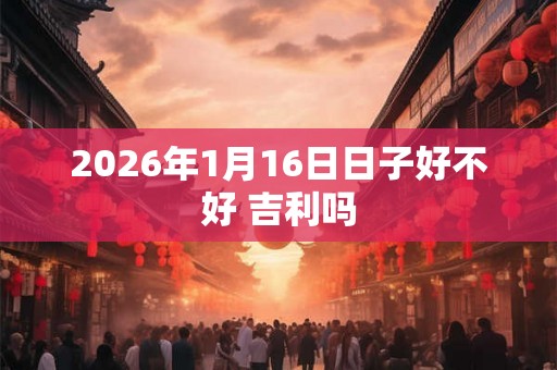 2026年1月16日日子好不好 吉利吗