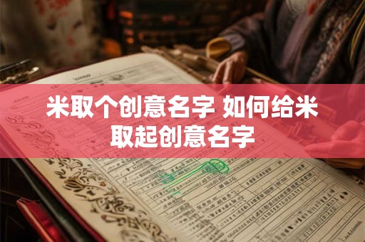 米取个创意名字 如何给米取起创意名字