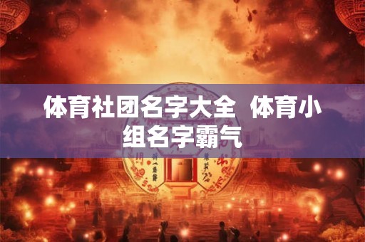 体育社团名字大全  体育小组名字霸气