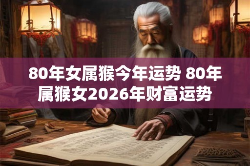 80年女属猴今年运势 80年属猴女2026年财富运势