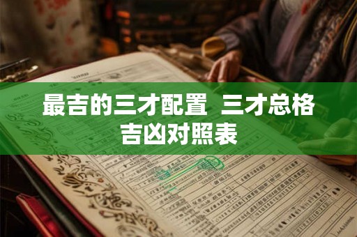 最吉的三才配置  三才总格吉凶对照表