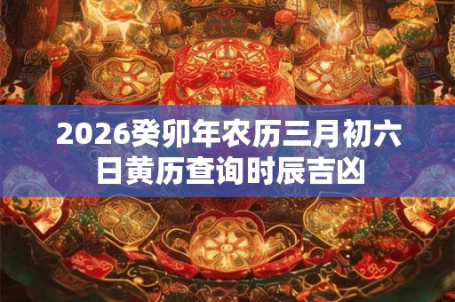 2026癸卯年农历三月初六日黄历查询时辰吉凶